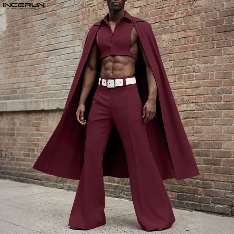 Men'S Fashion For 2026 - INCERUN Erkek Setleri Düz Renk Yaka