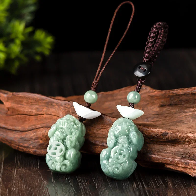 Men'S Fashion Necklaces - Birmanya Zümrüt Pixiu Yuanbao Telefon Zinciri