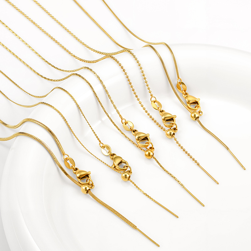 Men'S Fashion Necklaces - Titanyum Çelik Evrensel Ayarlanabilir Zincir DIY