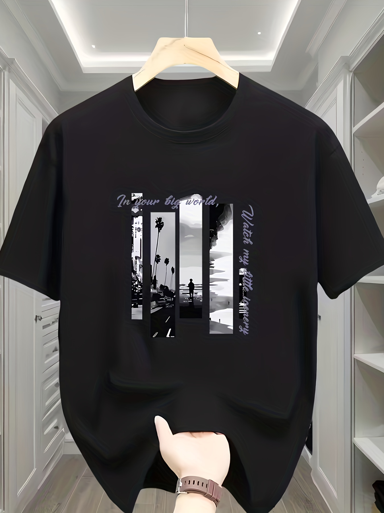 Mens Fashion Combination - Yuvarlak yakalı, kısa kollu tişört. Ön