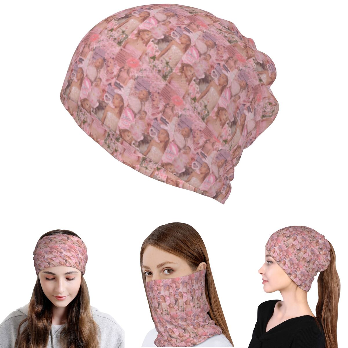 Beanie Winter Hat - Ariana Grande Şarkıcı Bandana Boyun Örtüsü