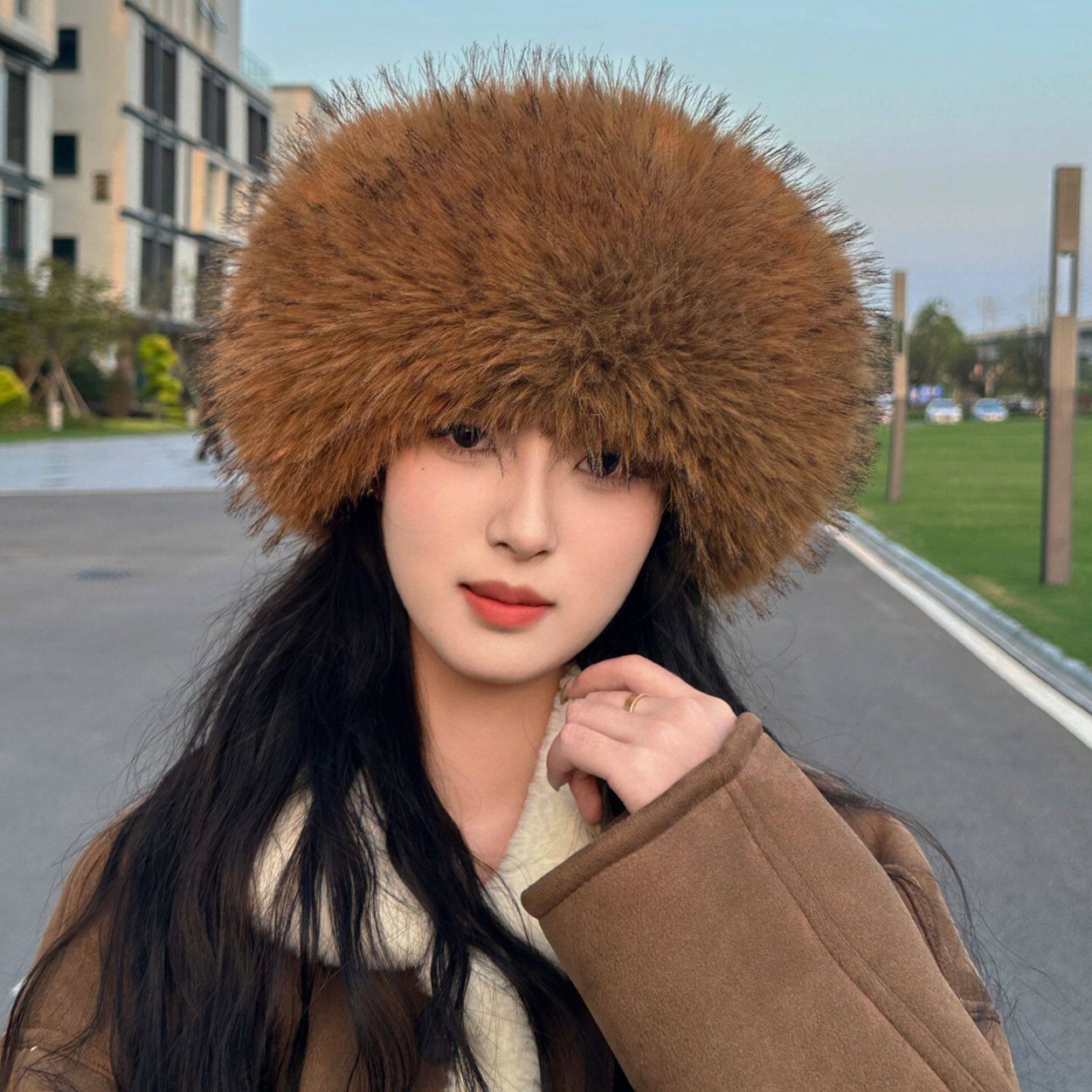 Beanie Winter Hat - Yumuşak Peluş Suni Tilki Kürkü Yuvarlak