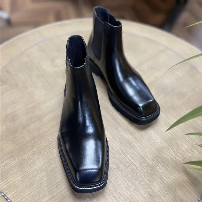 Men Fashion Elegant - Zarif Erkek Hakiki Deri Botlar Lüks