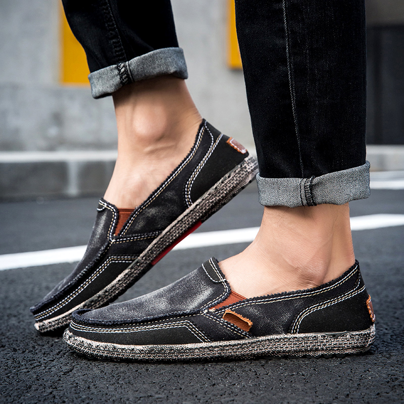 Mens Fashion Denim - Moda Nefes Alabilen Kanvas Ayakkabılar Loafer'lar