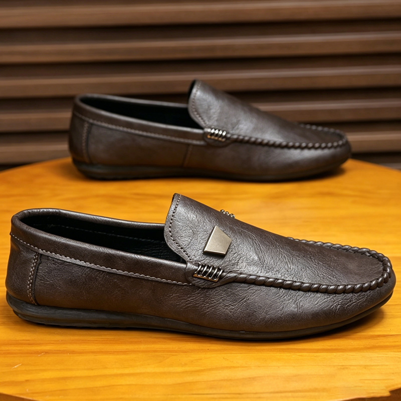 Suede Loafers Men - İngiliz Tarzı Erkek Deri Ayakkabıları Minimalist