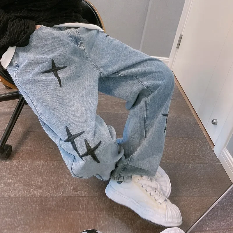 Men'S Fashion With Baggy Jeans - Kot erkekler geniş bacak kargo pantolon