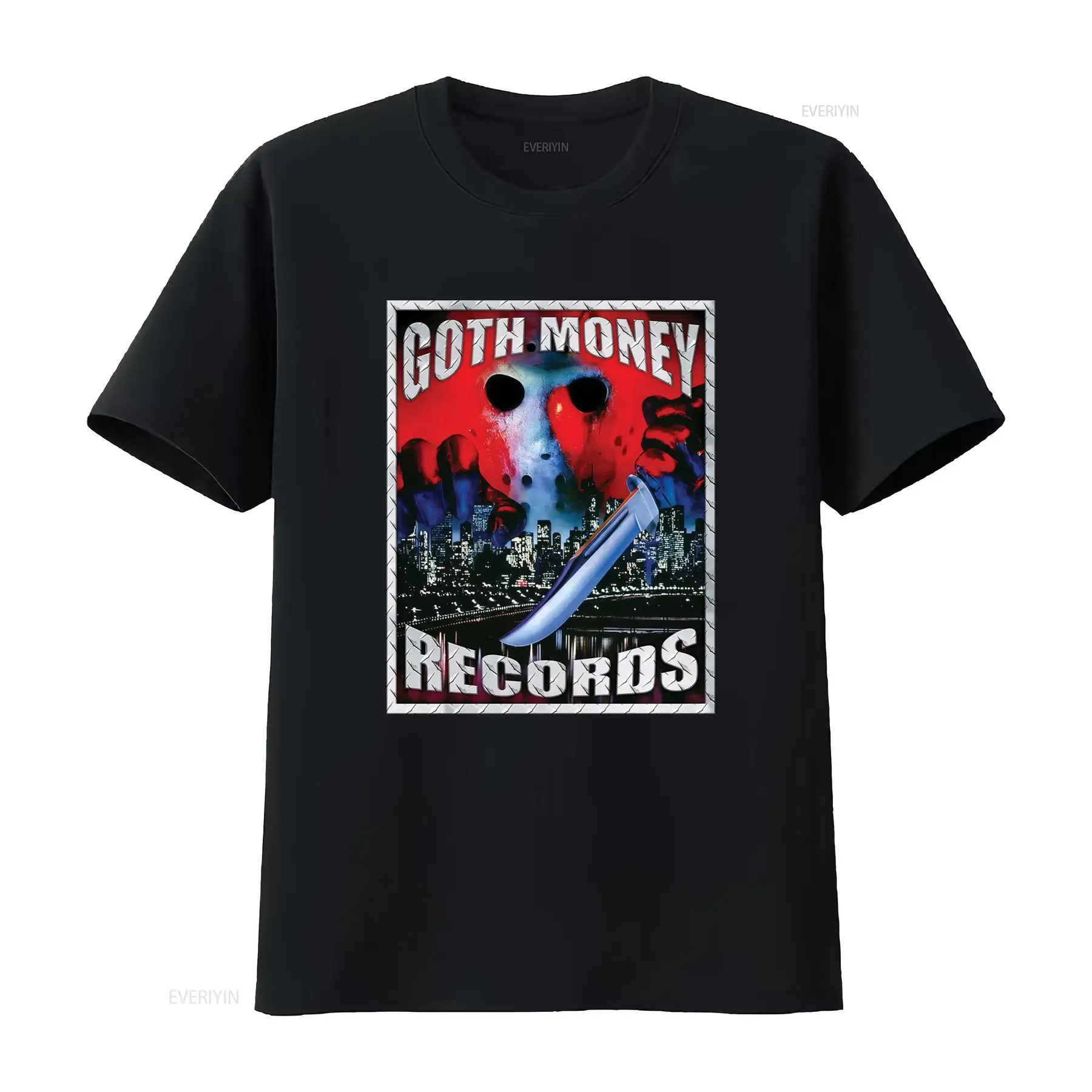 Mens Fashion Black Shirt - Goth Money Records Jason Logolu Tişört