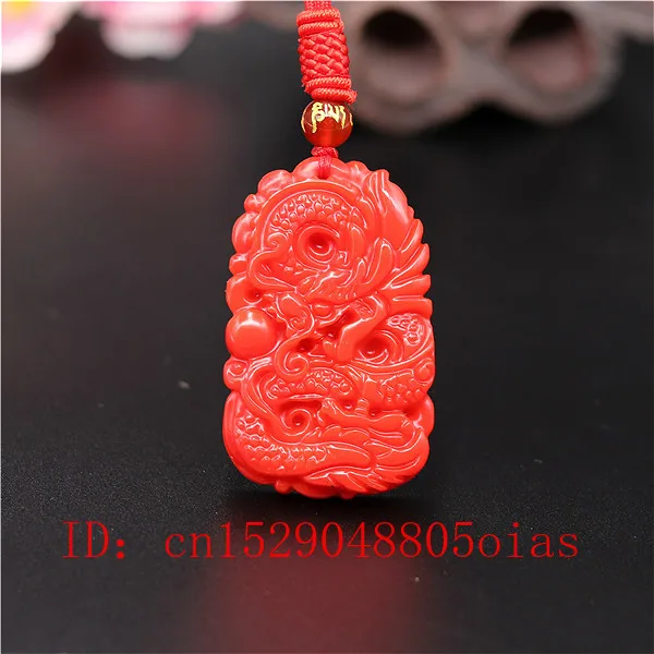 Men'S Fashion Necklaces - Doğal kırmızı mercan yeşim taşı ejderha