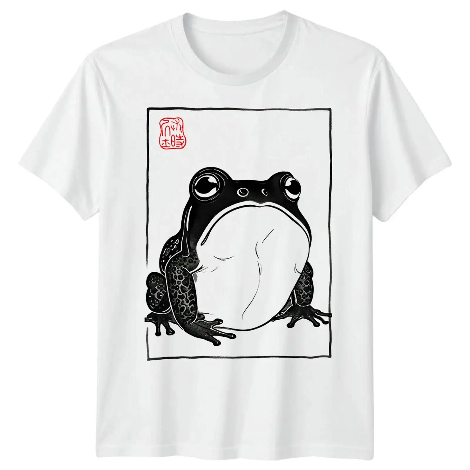 Mens Fashion Style Images - Kurbağa Sanatı Hayvan Erkek Tişörtü Japon