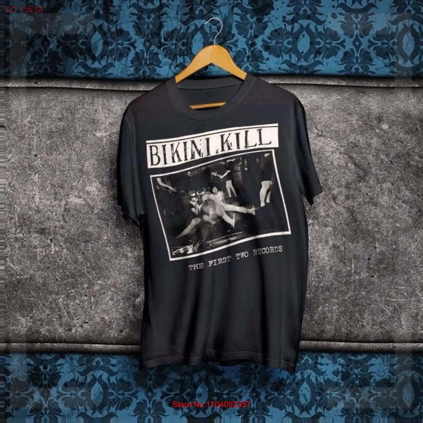 Mens Fashion Black Shirt - Bikini Kill Tişörtü İlk İki Record