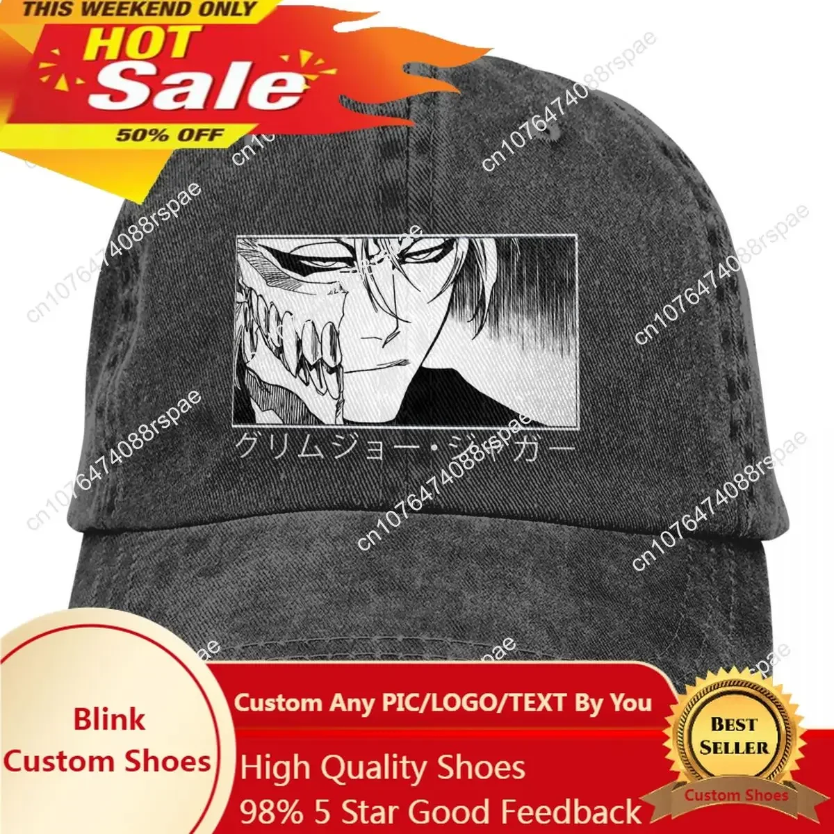Trucker Hat Cap - Yıkanmış erkek beyzbol şapkası Grimmjow Jaggerjack