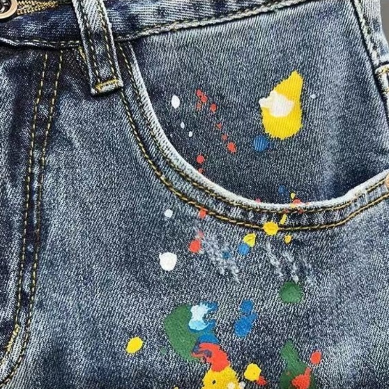 Erkek Kısa Kot Pantolon Graffi - Mens Fashion Denim incelemesi ve fiyatı