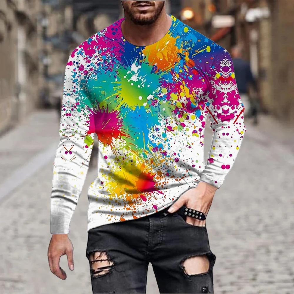 Erkek Gökkuşağı Boya Sıçraması - Men'S Fashion For Summer 2026 incelemesi ve fiyatı