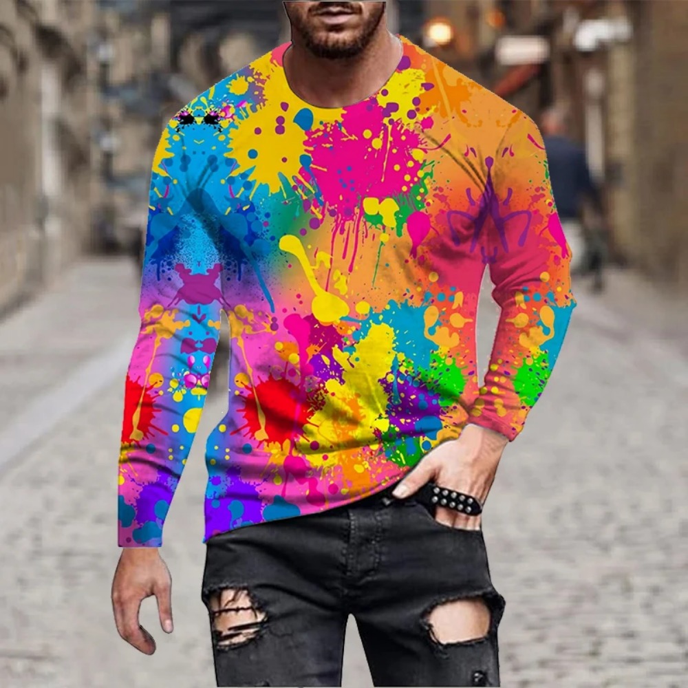 Erkek Gökkuşağı Boya Sıçraması - Men'S Fashion For Summer 2026 incelemesi ve fiyatı