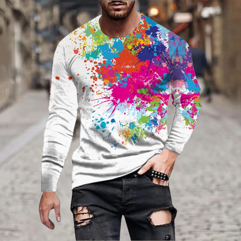 Erkek Gökkuşağı Boya Sıçraması - Men'S Fashion For Summer 2026 incelemesi ve fiyatı
