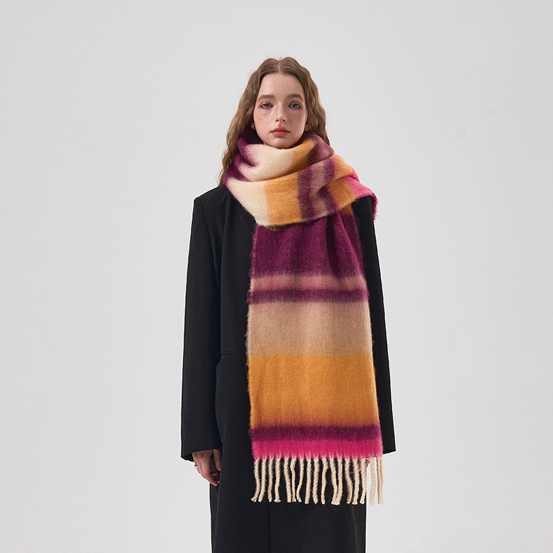 Yeni Kış Gökkuşağı Ekose Fırça - Mens Fashion Poncho incelemesi ve fiyatı