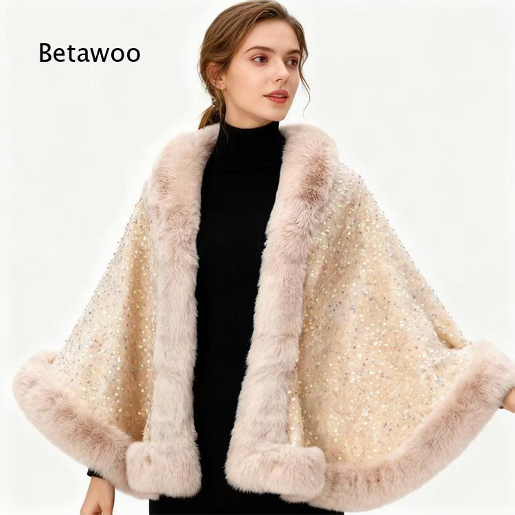 Kadın Kısa Panço Pelerin, Kürk - Mens Fashion Poncho incelemesi ve fiyatı