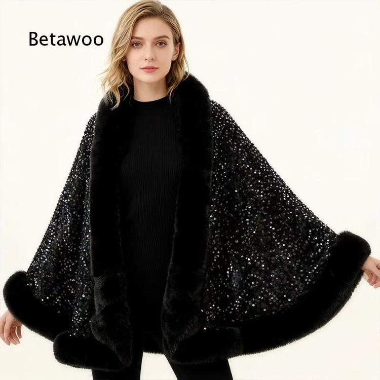 Kadın Kısa Panço Pelerin, Kürk - Mens Fashion Poncho incelemesi ve fiyatı