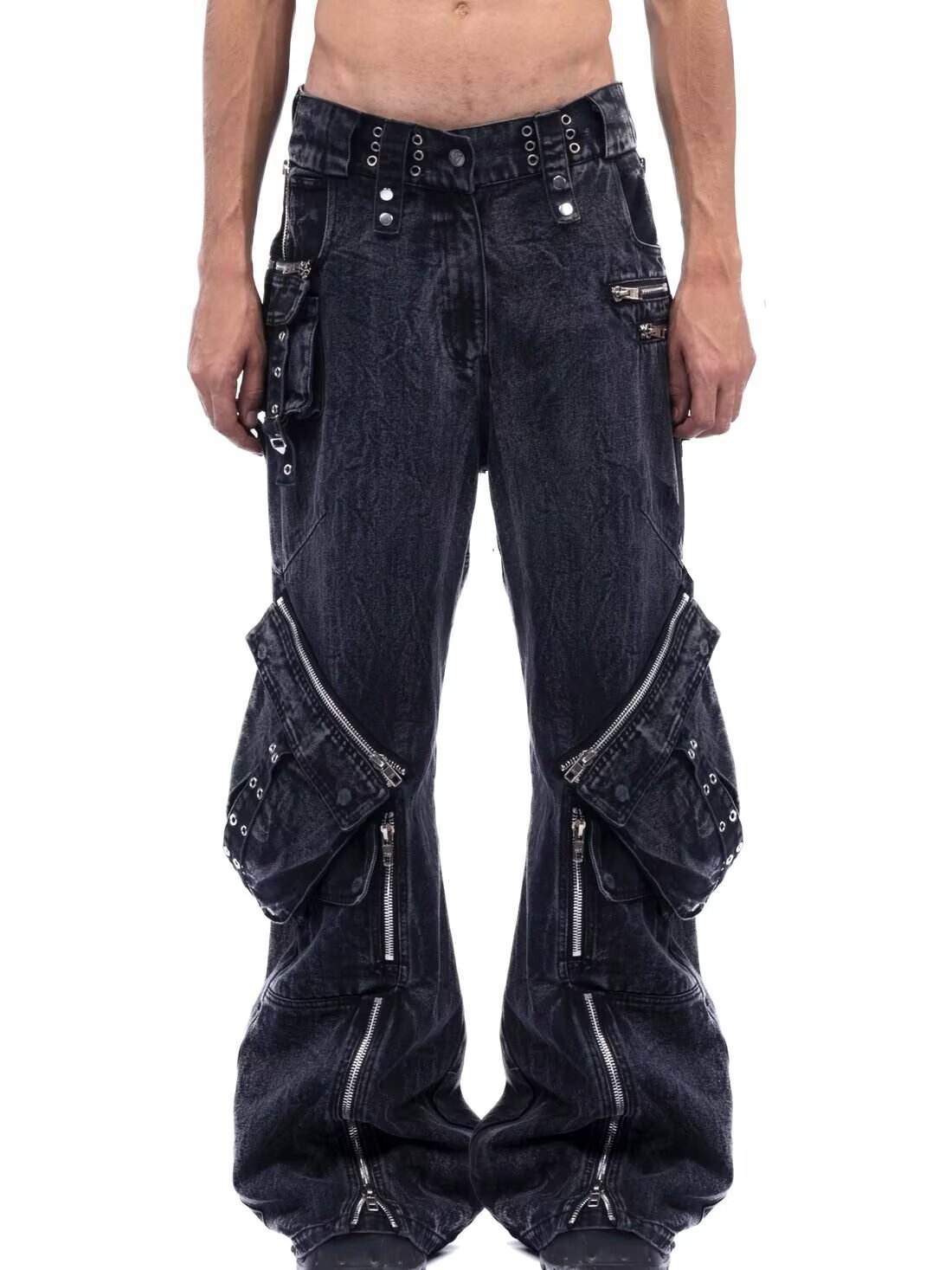 Y2K Siyah Gotik Punk Çok Cepli - Men'S Fashion With Baggy Jeans incelemesi ve fiyatı