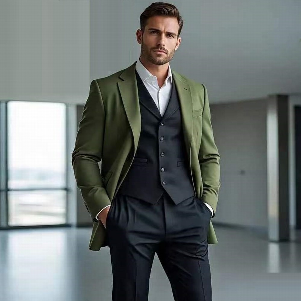 Moda Ordu Yeşili ve Siyah Resm - Mens Fashion Vest incelemesi ve fiyatı