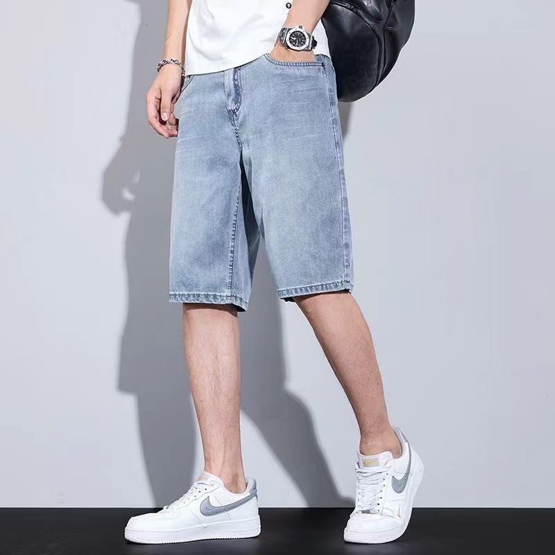Erkek Şort Kot Mavi Denim Jort - Men'S Fashion With Baggy Jeans incelemesi ve fiyatı