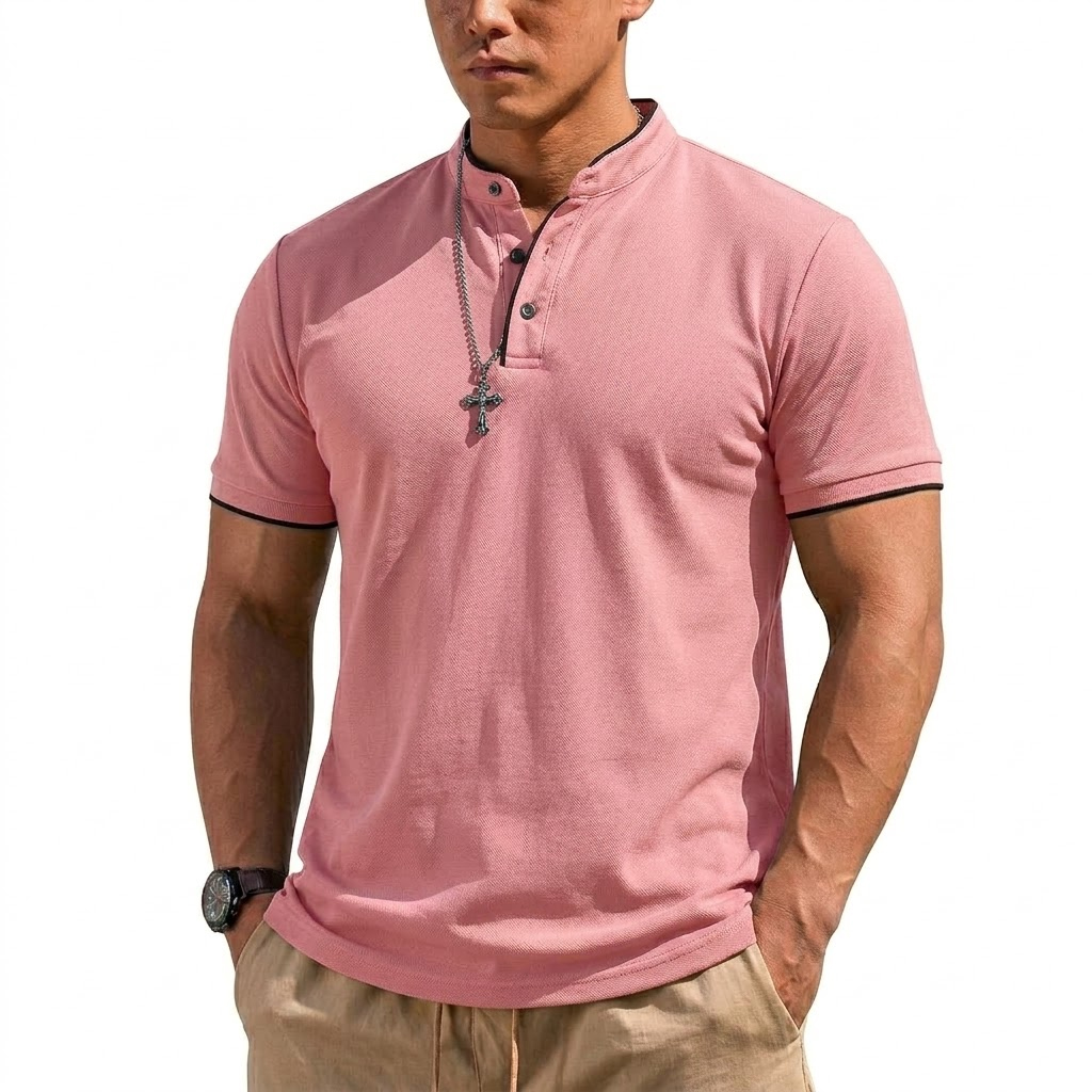 Yazlık Kısa Kollu Henley Gömle - Men'S Fashion Polo incelemesi ve fiyatı