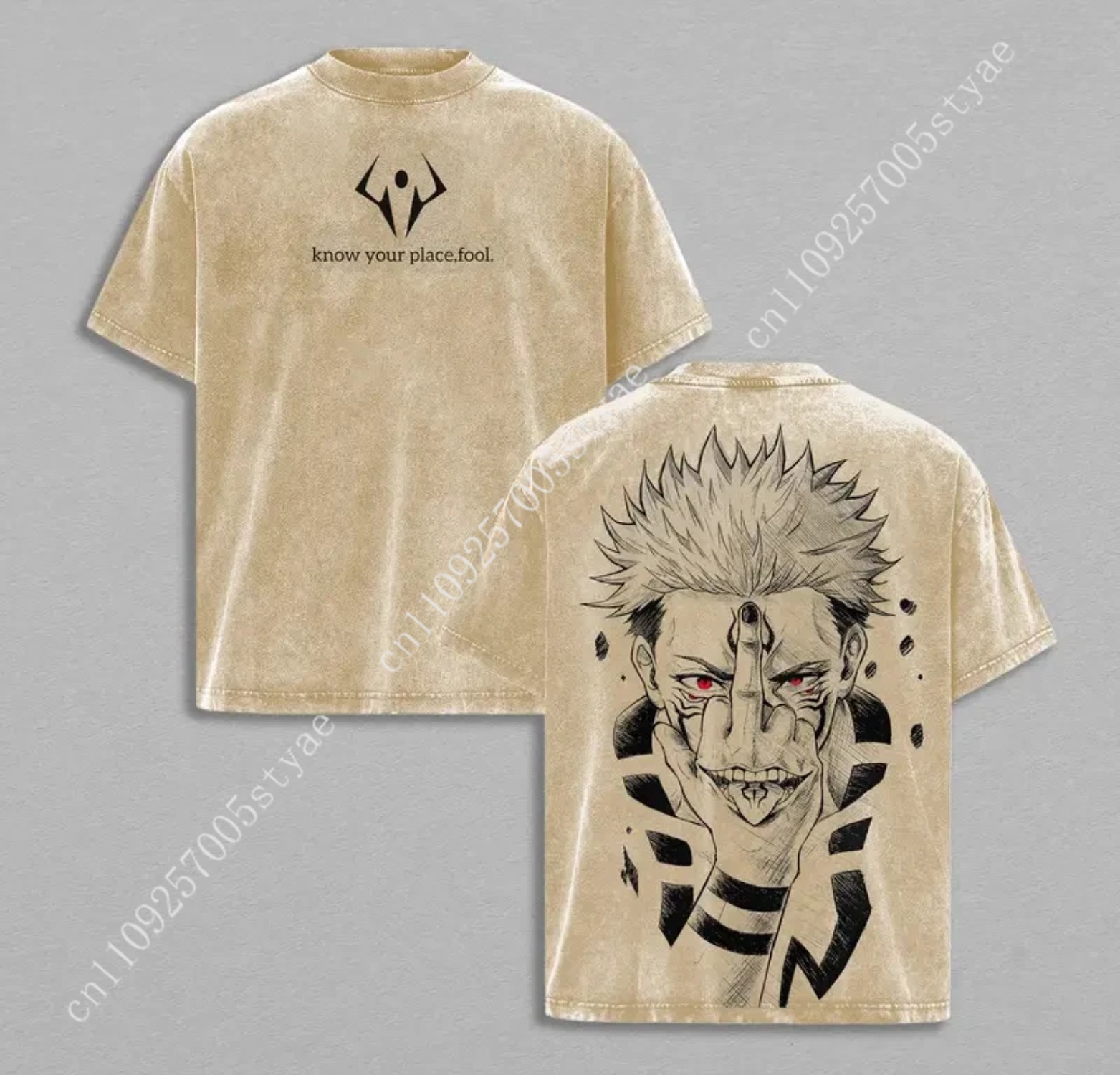 Anime Ryomen Sukuna Grafik Bas - Graphic Tee Oversized incelemesi ve fiyatı