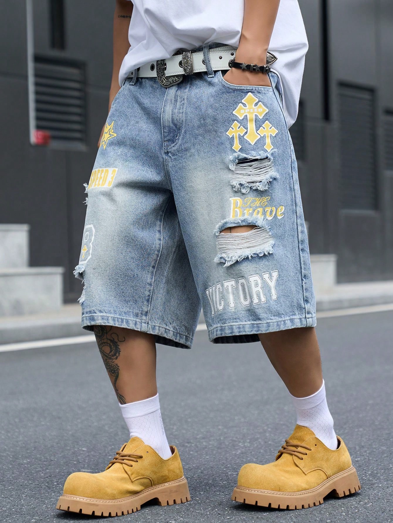 Erkek Bol Kesim Denim Bermuda  - Mens Fashion Denim incelemesi ve fiyatı